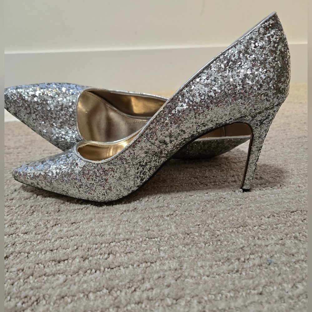 Silver Glitter Heels